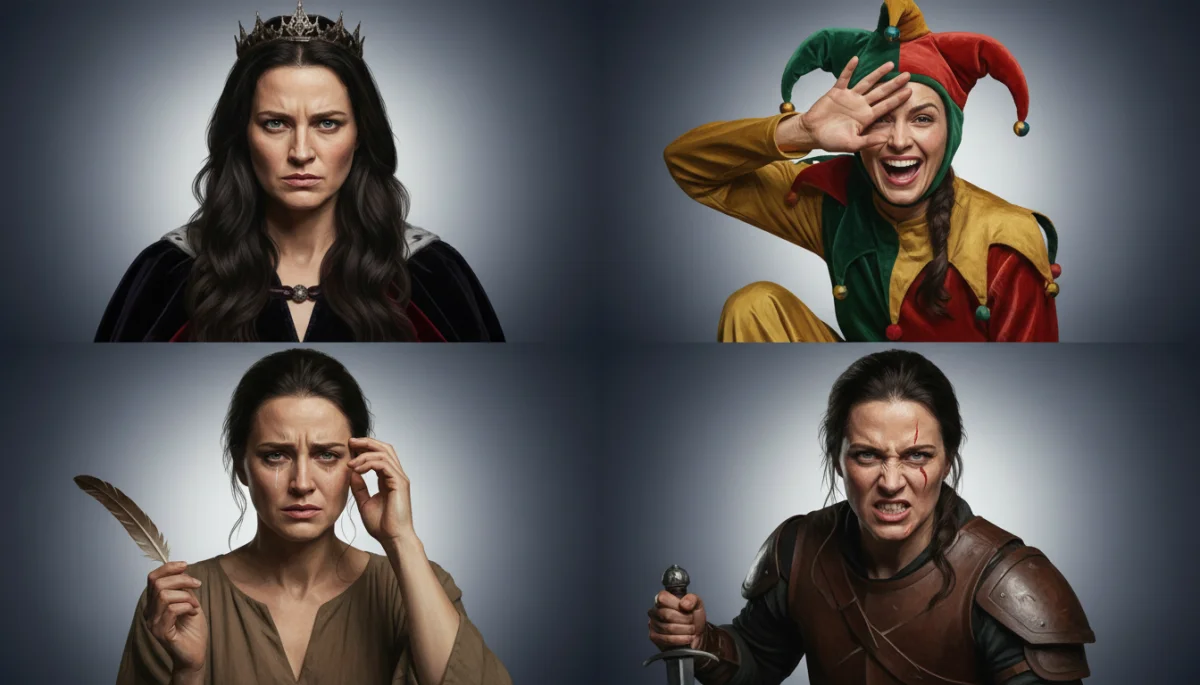 Ator demonstrando versatilidade em diferentes papéis em uma montagem de imagens, destacando a capacidade de adaptação em mini dramas.