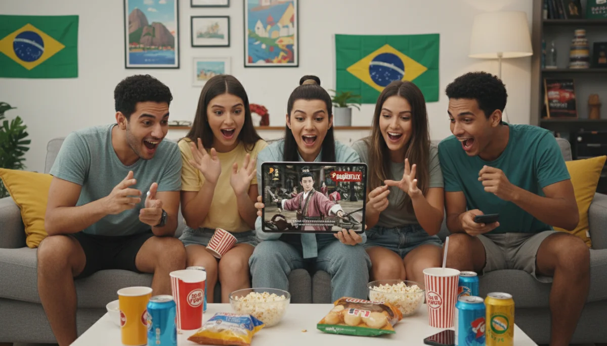 Jovens brasileiros assistindo doramas chineses com entusiasmo