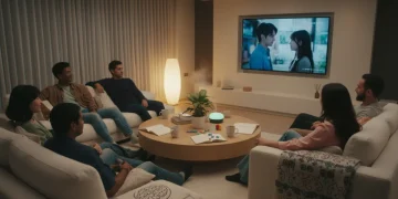 Pessoas assistindo a um dorama, refletindo sobre temas de saúde mental em 2026.